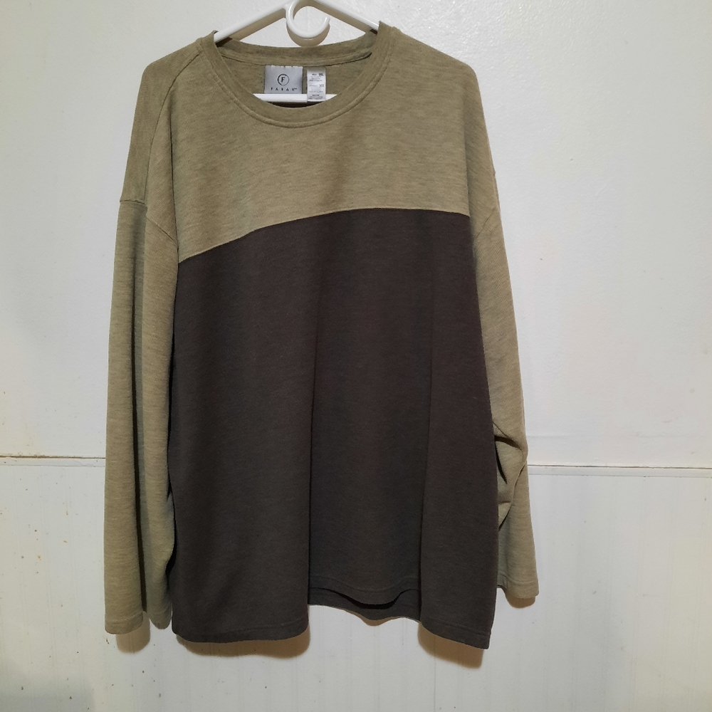 Farah mens long sleeve sweatshirt size 3XL 2 tone brown Ridges